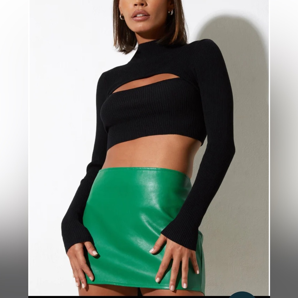 Ima Mini Skirt In Pu Kelly Green